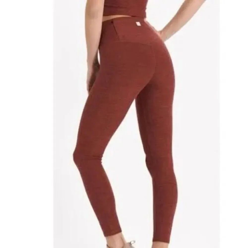 Vuori Heathered Red High Rise Stretch Clean Elevation Leggings Size Small
